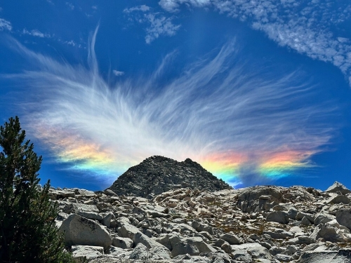 John Harley Fire rainbow 11 August 2024 above peak 12225 in the Sierra Mountains of California..jpg