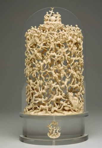 La chute des anges rebelles Naples. 18 ème siècle  tout un morceau d'ivoire.jpg