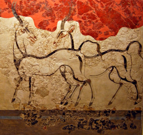 Les Oryx ou les Antilopes vers 1500 av. notre ère Maison de l'île de Théra Santorin1.jpg