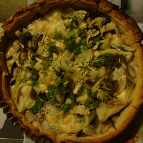 Tarte poireaux jardin et sauvageonnes 2026 03 22.JPG
