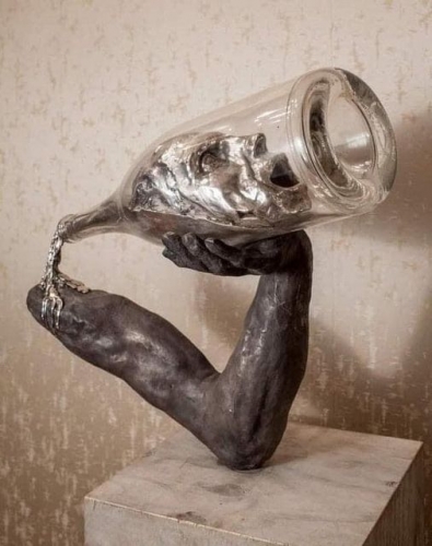Thomas Leeroy You Were On My Mind bronze et verre, 2014.jpg