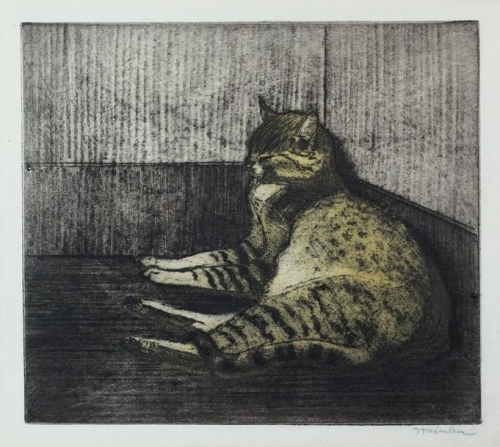 Theophile Alexandre Steinlen  Cat Sleeping in a Corner (1902) .Jpeg
