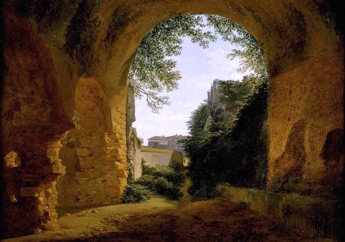 françois marius granet A-View-of-a-Garden-seen-from-within-a-Roman-Vault.jpg