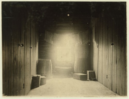 Lewis Wickes HIne Hupper Floor of Hallway, occupied by Cranberry Pickers Turkeytown, 1910.jpg