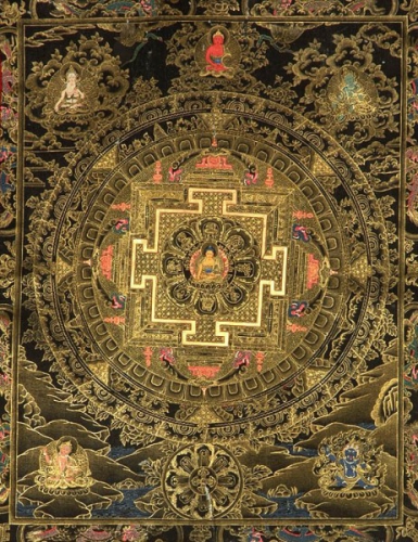Shakyamuni Buddha Mandala (Black Thangka).jpg