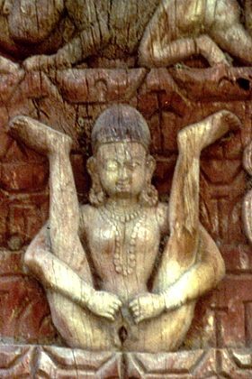 Lajia Gauri Detail from a wooden pillar .jpg
